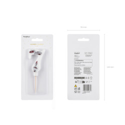 Narodeninová sviečka číslo „7“, biela s okvetnými lístkami